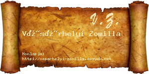 Vásárhelyi Zomilla névjegykártya
